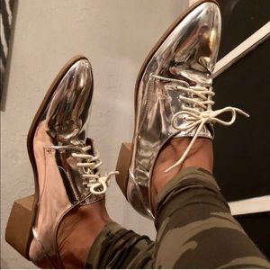 Brand New Silver Oxford Style Shoes
